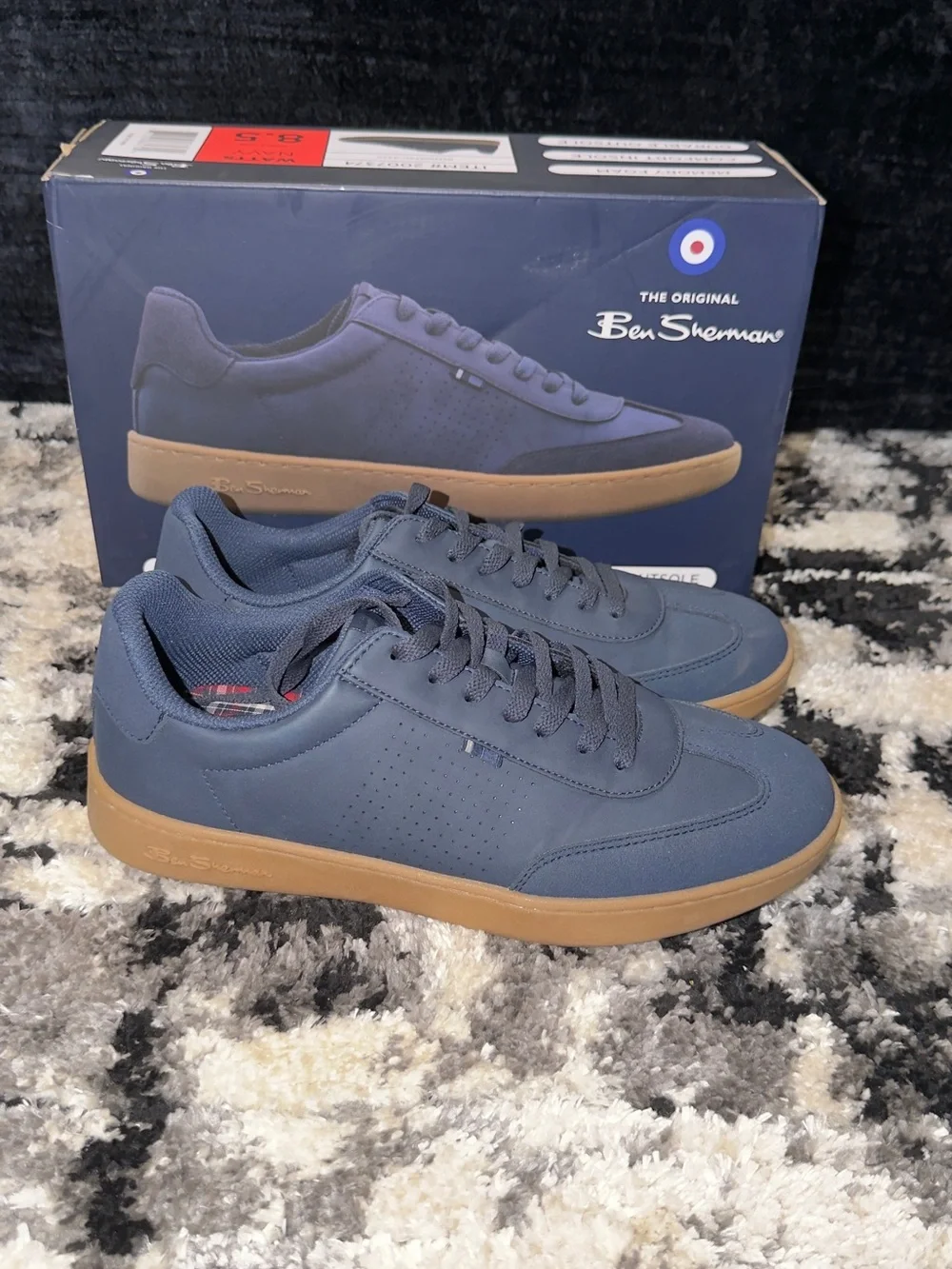 Ben Sherman Navy and Gum Casual Lace-Up Sneakers